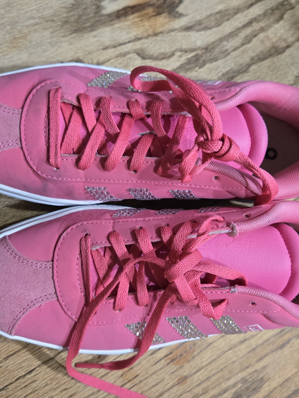 2 pair of adidas Pink Athletic Shoes with Silver Accents and solid purple size 7